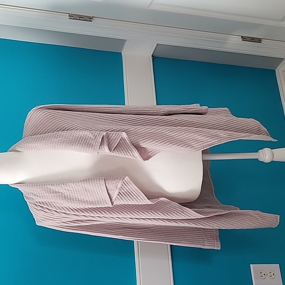 Long Sleeve Open Front Waffle Cardigan Large - Picture 1 of 6